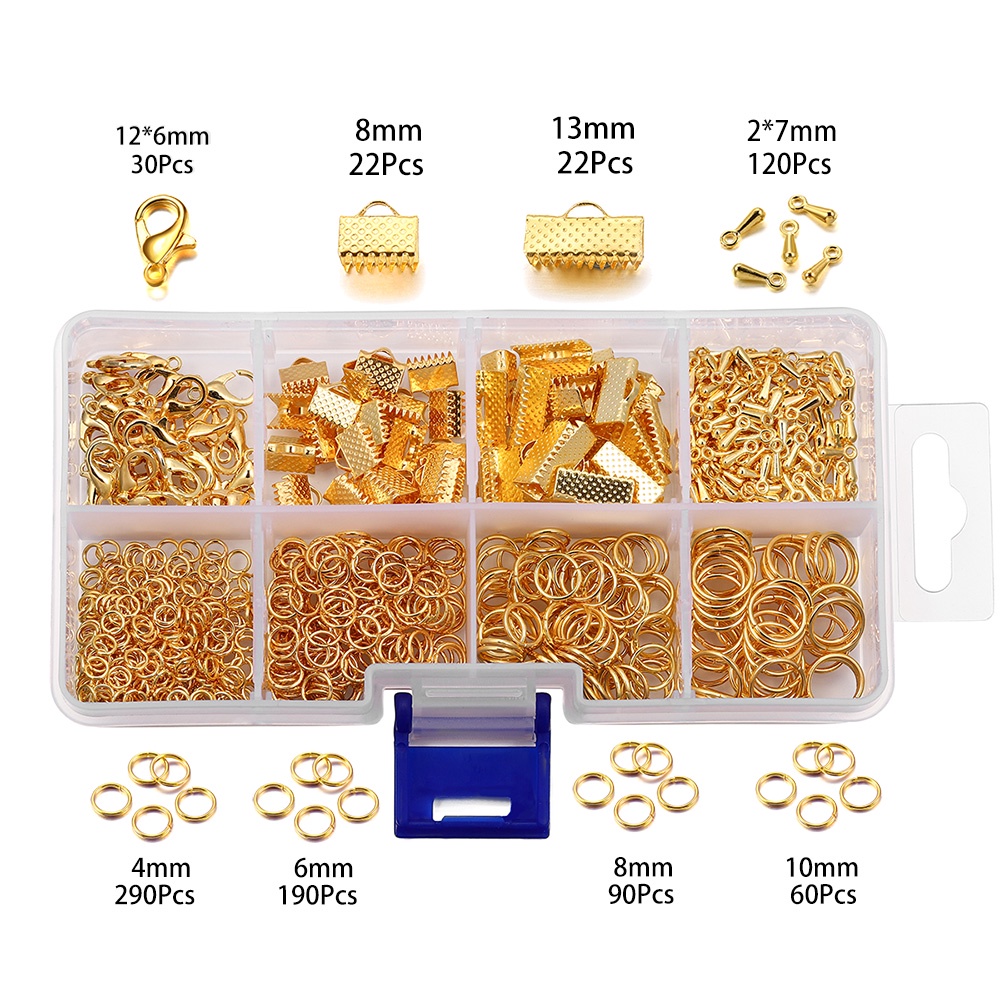 Paduan lompat cincin snap ring lobster gesper membuat perhiasan DIY aksesoris bahan set