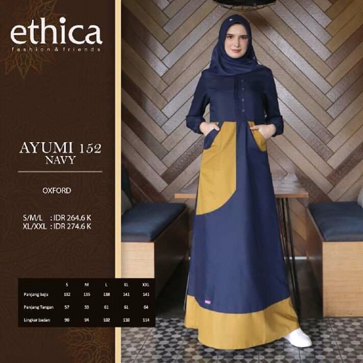 GAMIS TERBARU 2020 ETHICA AYUMI 152 NAVY