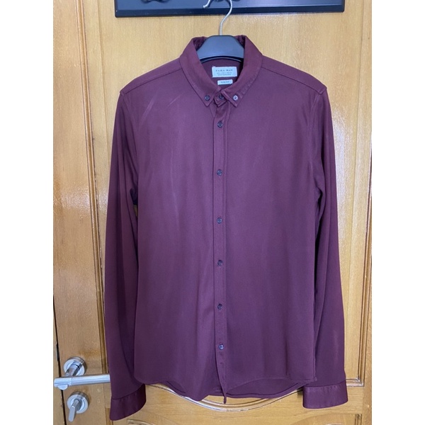 PL Kemeja tangan panjang pria Zara man Slim Fit size S