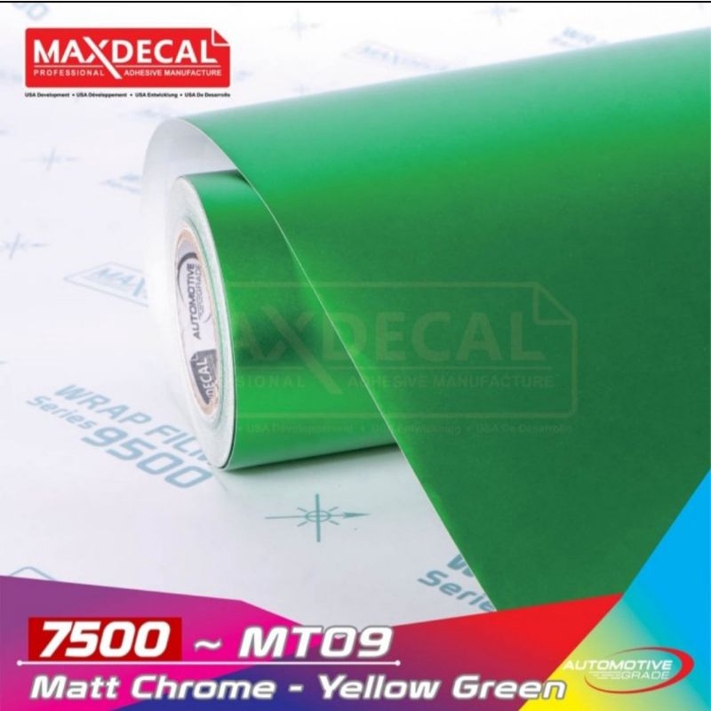 Sticker Maxdecal 7500 MT09 Yellow Green Matt Chrome Metalik Doff Premium Wrap