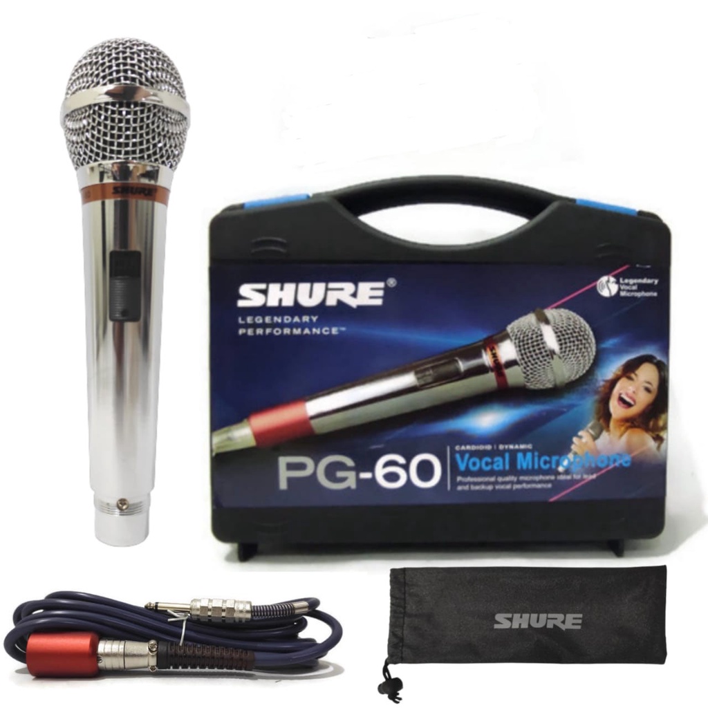 Microphone Karaoke Mikrofon PG-60 The Best Profesional Mic Kabel