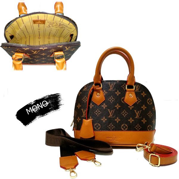 Tas Wanita  TAS WANITA FULL EMBOS LV ALMA MEDIUM 26 CM 2 STRAP  Murah