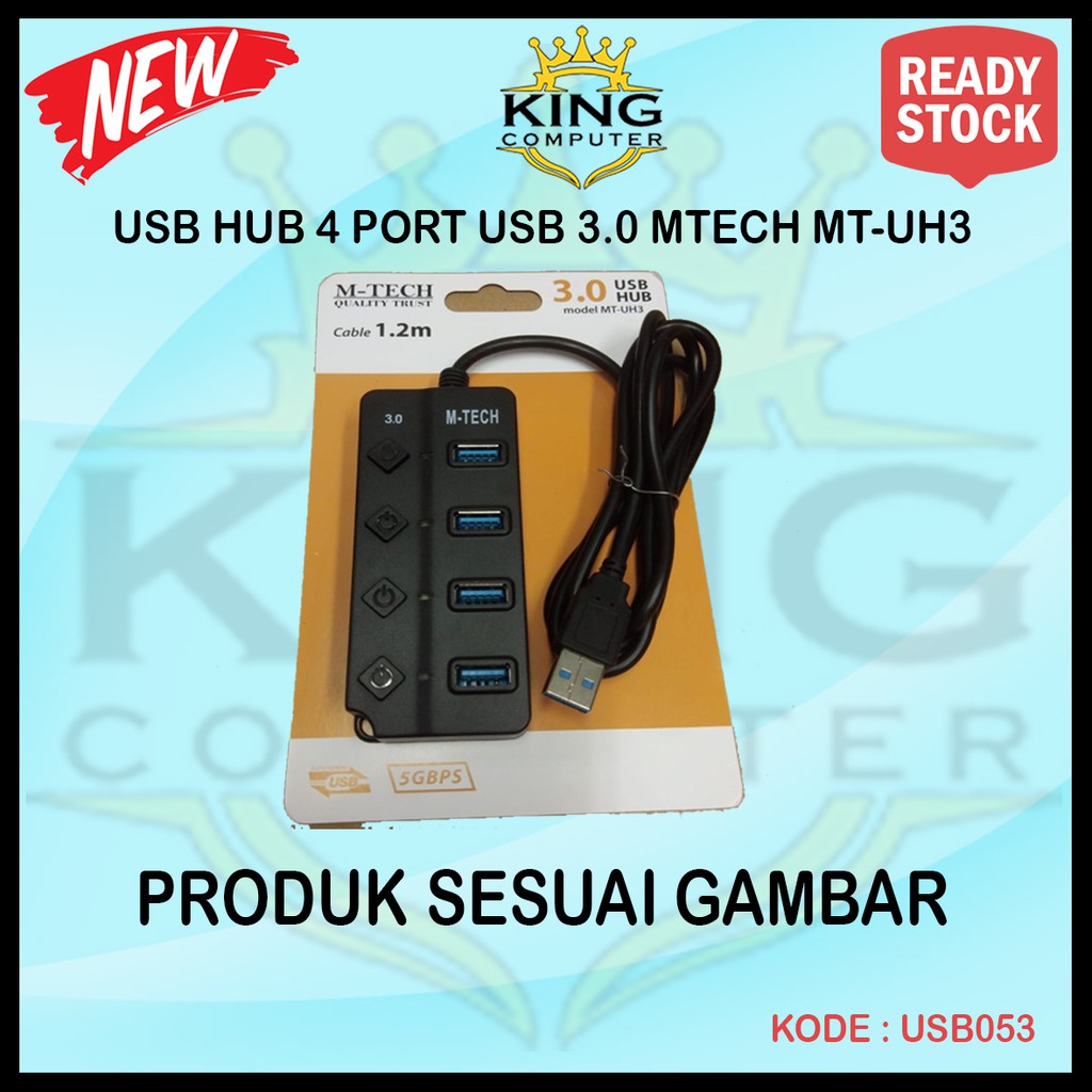 USB HUB 4 PORT USB 3.0 MTECH MT-UH3