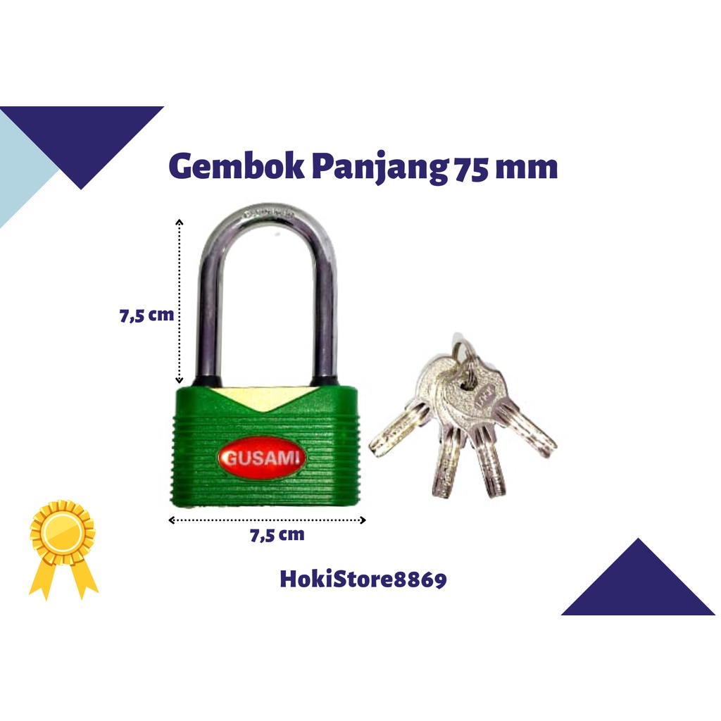Gembok Rumah Pagar Anti Karat Panjang 75mm Model Baru