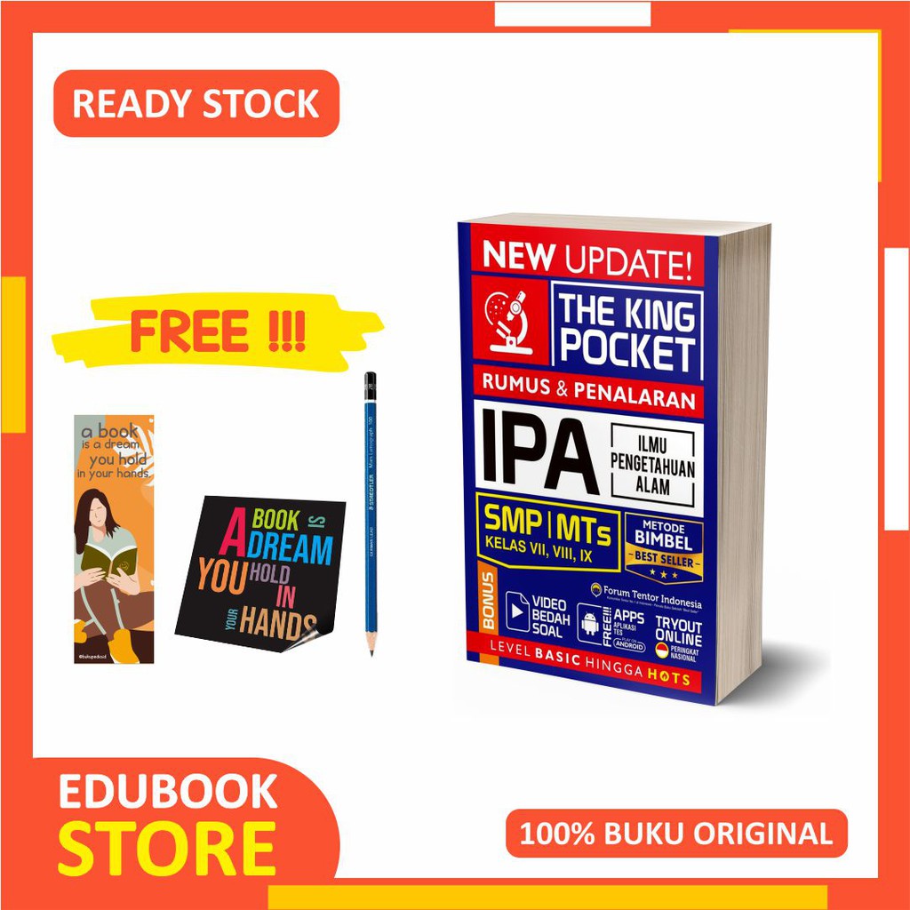 IPA SMP THE KING POCKET NEW UPDATE RUMUS DAN PENALARAN - FORUM EDUKASI - (BONUS PENSIL 2B DLL )