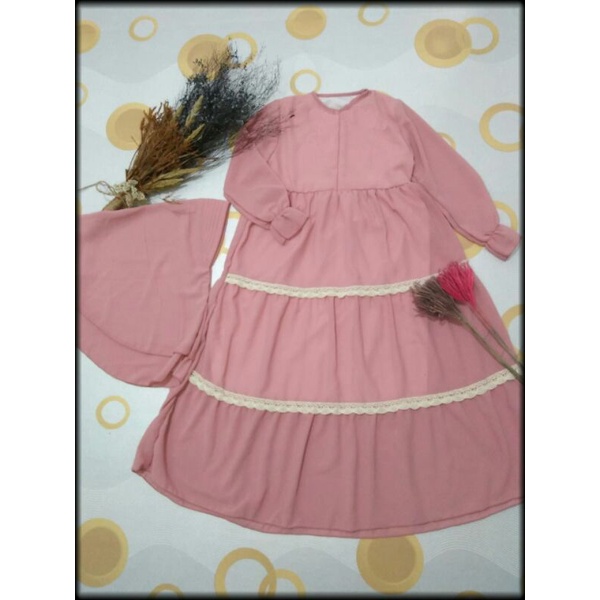 COD/GAMIS SET ANAK PEREMPUAN MURAH/CERUTY BABY DOLL/UMUR 6-7-8 TAHUN
