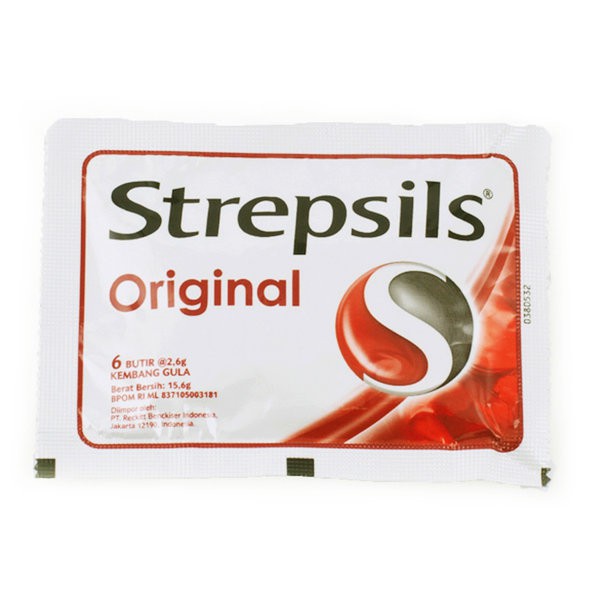 

STREPSILS Ogirinal Sore Throat Candy -Pemen Mint Pelega Tenggorokan 6x