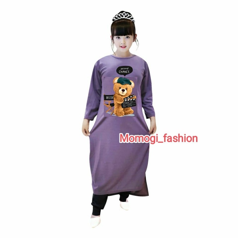 MOMOGI- MIDI DRESS ANAK PRINTING DTF / LONG TUNIK ANAK (Usia 5-10th)