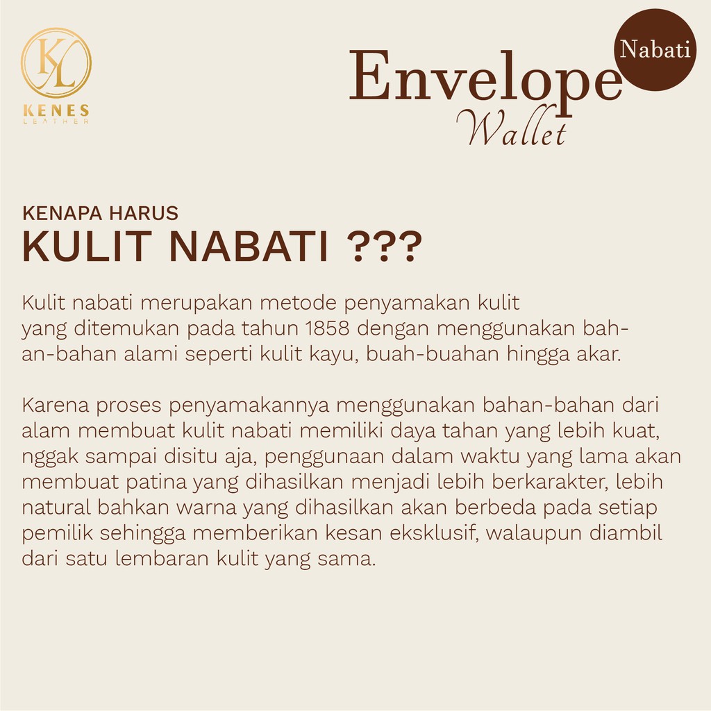 Kenes Leather Dompet Panjang Wanita Kulit Asli ENVELOPE Nabati - Free Gravir Nama