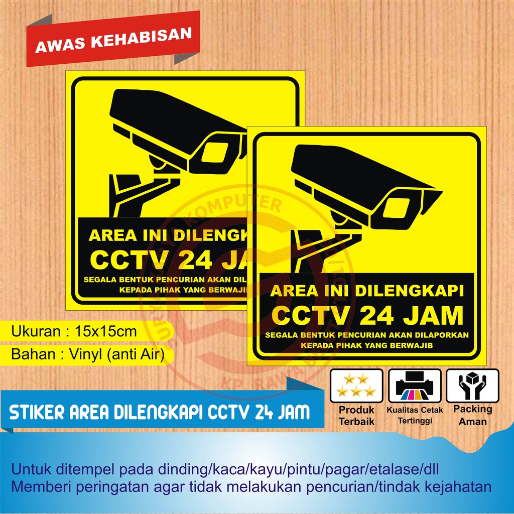 

STICKER WARNING CCTV (Tempel pintu/jendela)