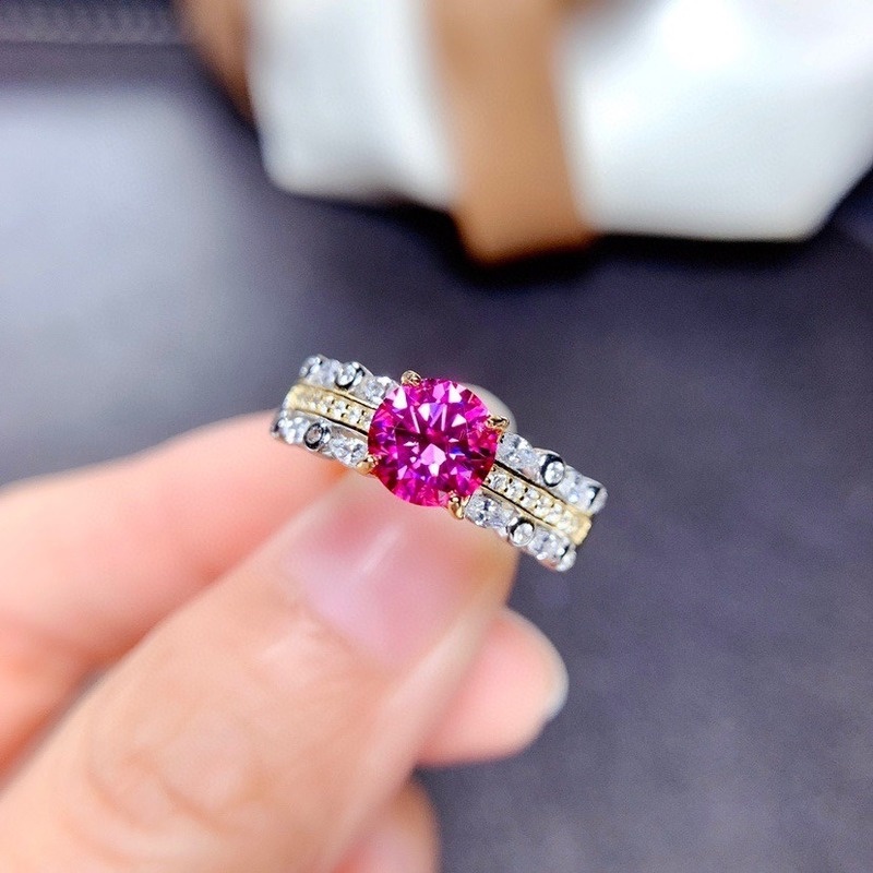Fashion Personality Color Moissanite All-Match Ring