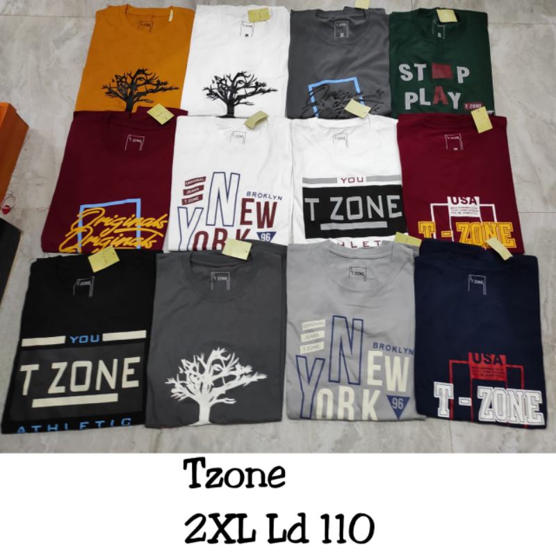 KAOS PENDEK PRIA T ZONE BIG SIZE BRANDED MATAHARI MURAH KSTZN998