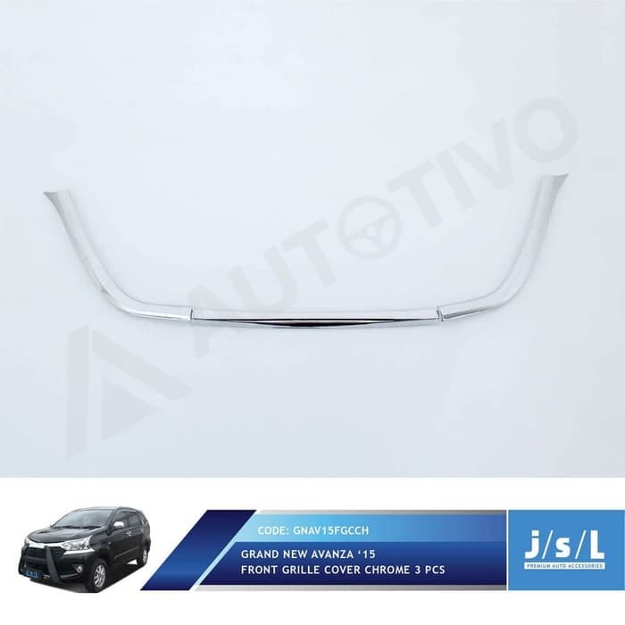 Front Grille Trim Grand All New Avanza Chrome 3 Pcs