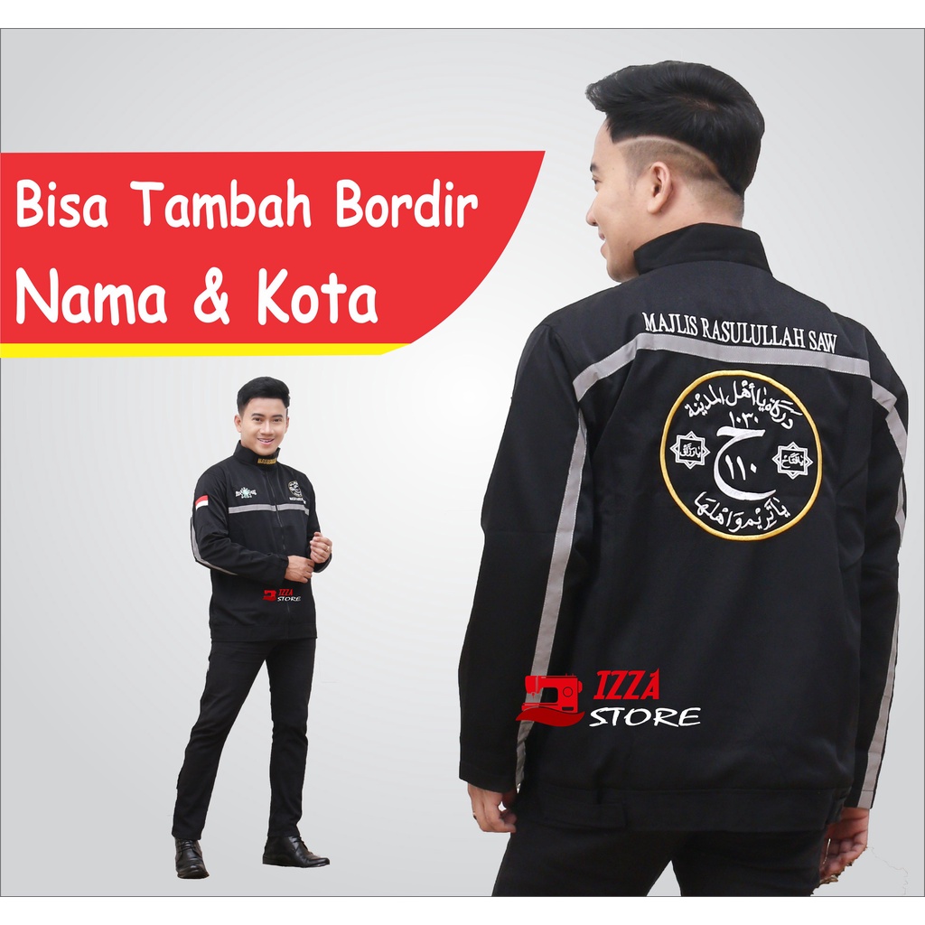 (BISA COD) JAKET MAJELIS + BORDIR NAMA | Jaket majelis Rosullulah SAW / Jaket MR Darkah Jaket sholawat Majlis Rasulullah SAW