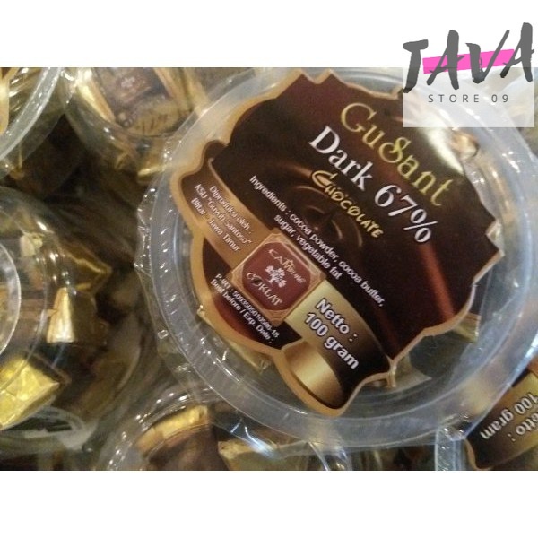 

Coklat Gusant Coklat Diet Dark 67 persen kemas Cup 100 gram