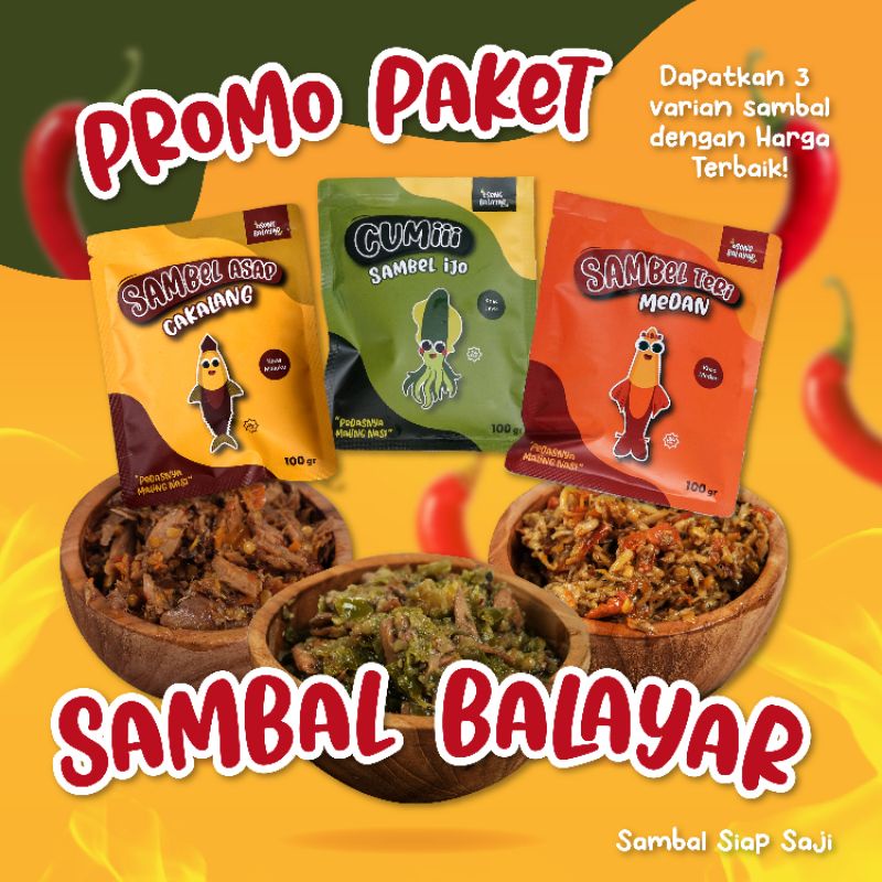 

PROMO PAKET SAMBAL BALAYAR (Sambel Cumi Ijo, Sambel Teri Medan, Sambal Cakalang Asap)