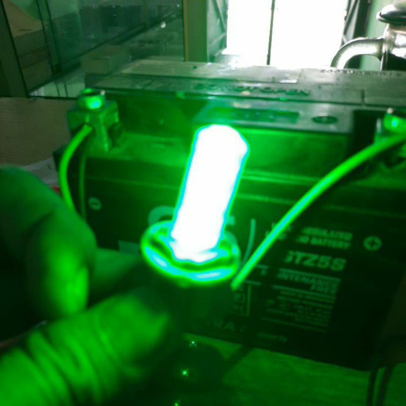 lampu led senja kota T10 12volt  mode kedip strobo-Hijau