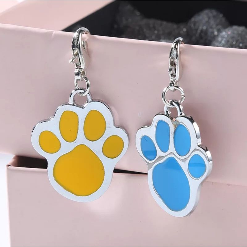 Liontin jejak kaki tulang Plus Simple grafir anti karat kalung anjing kucing kelinci musang name tag