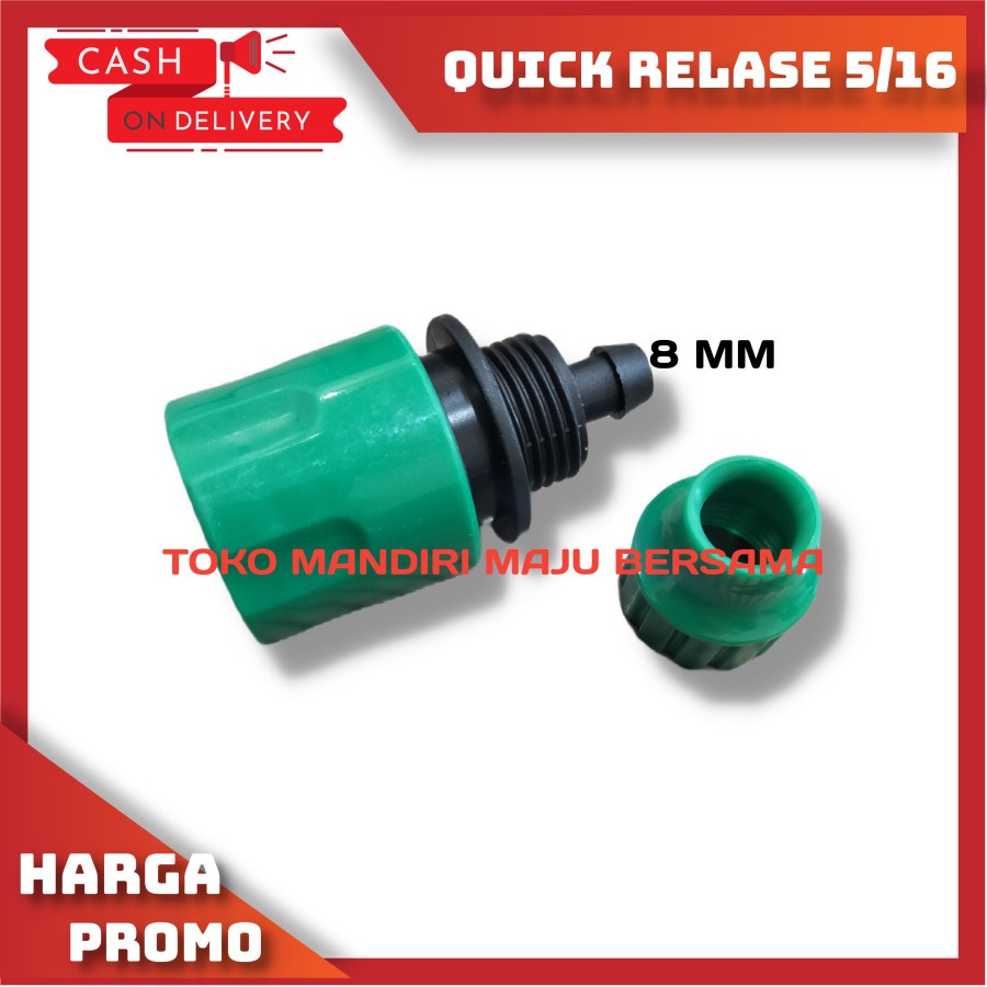 QUICK RELEASE SELANG 5/16 / QUICK KONEKTOR SELANG POMPA DC 12V 8MM