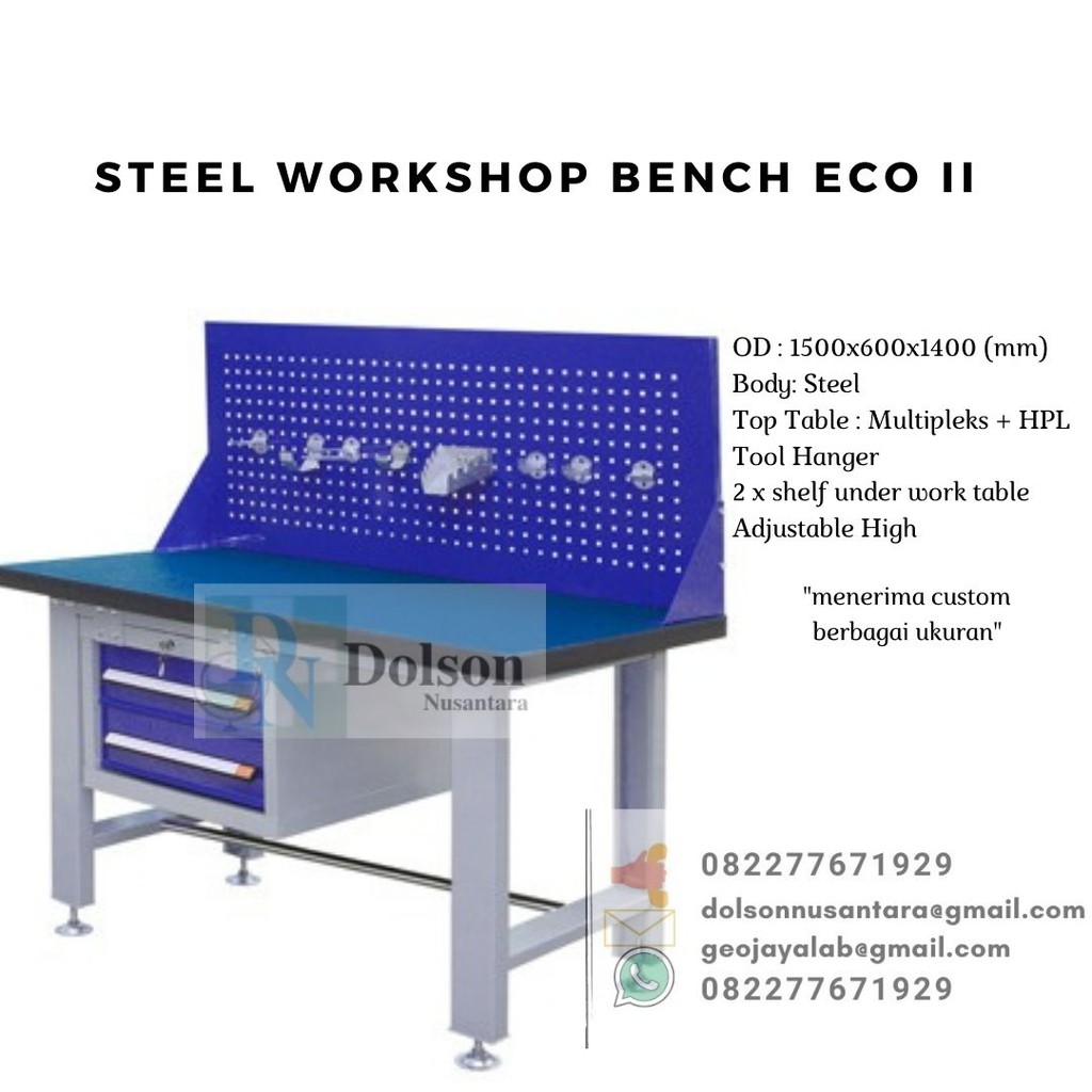 Jual Meja Kerja Industri Workshop Besi Steel Workstation Bench Eco II ...