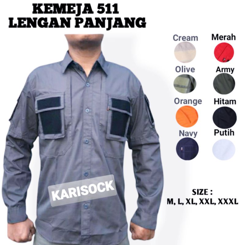 kemeja tactical 511 lapangan outdoor lengan panjang / kemeja kerja / kemeja dinas / kemeja crew / kemeja