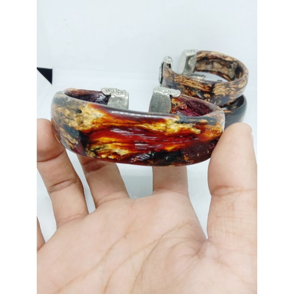 gelang akar bahar merah C jumbo varian alpaka