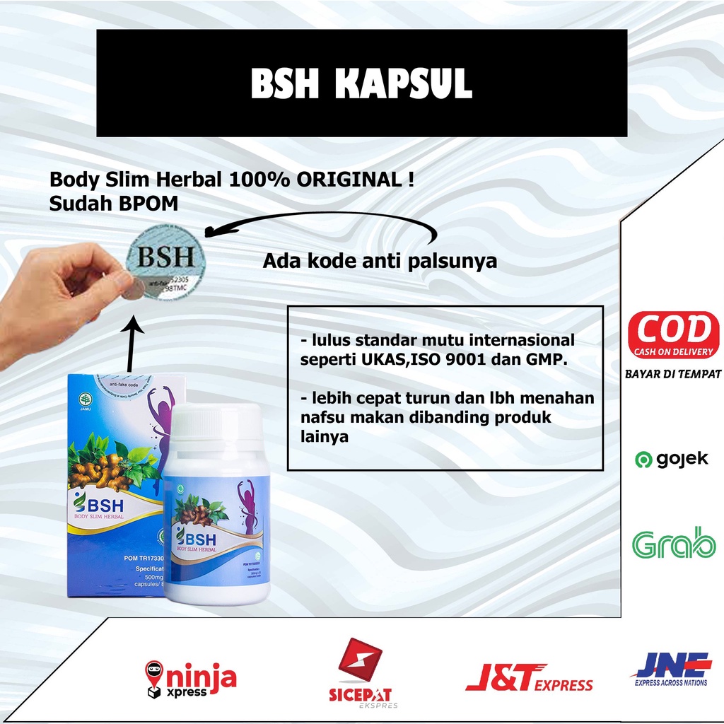 Body Slim Herbal Obat Kapsul Capsul Capsule Pelangsing Pengurus Kurus Badan Perut Penurun Berat Badan BSH Diet BPOM Original