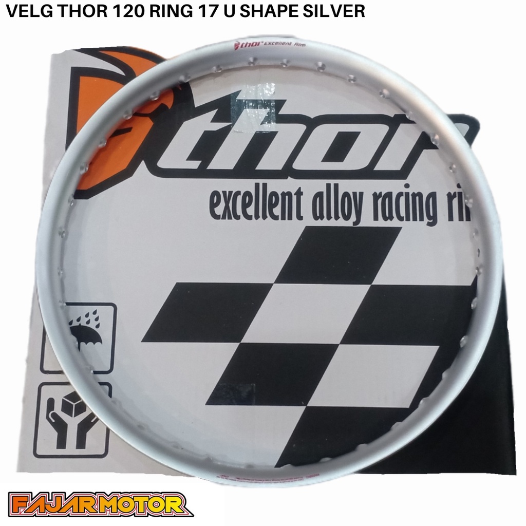 THOR VELG RIM U SHAPE 120 RING 17 SILVER BLACK