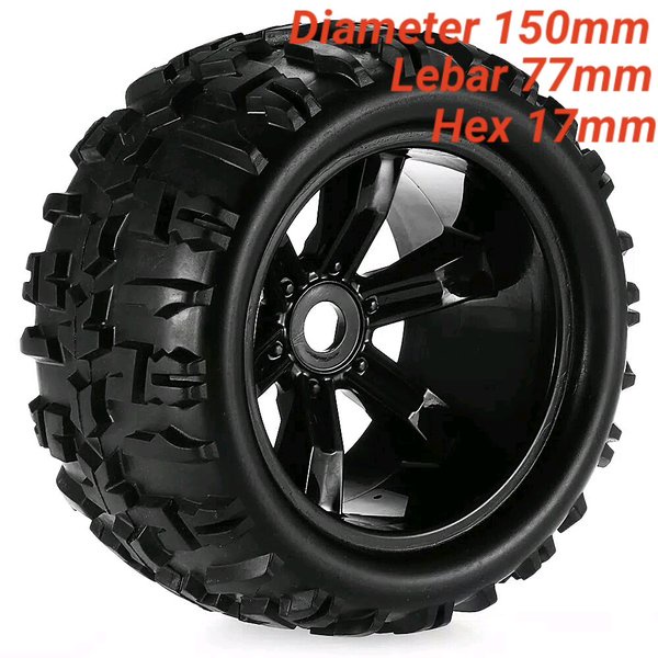 Ban rc hex 17mm monster truck traxxas kyosho jlb hsp zd racing 4pcs