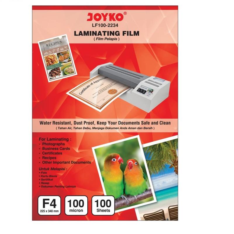 

Best! Joyko Laminating Film F4 LF100-2234 Pelapis Plastik 100 Lembar Kertas