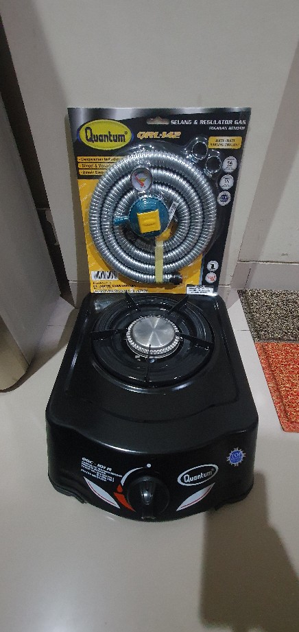 Kompor Gas Quantum 1 Tungku Qgc 101 R Dan Selang Regulator Qrl 142