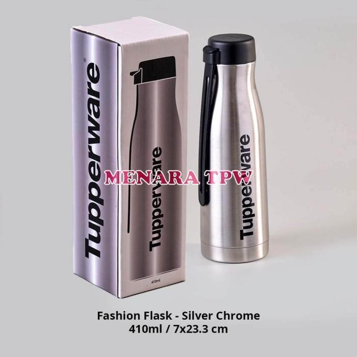 [ BARANG ASLI 100% ] Tupperware Fashion Flask Termos Air Botol Minum Silver [A02] TERMURAH