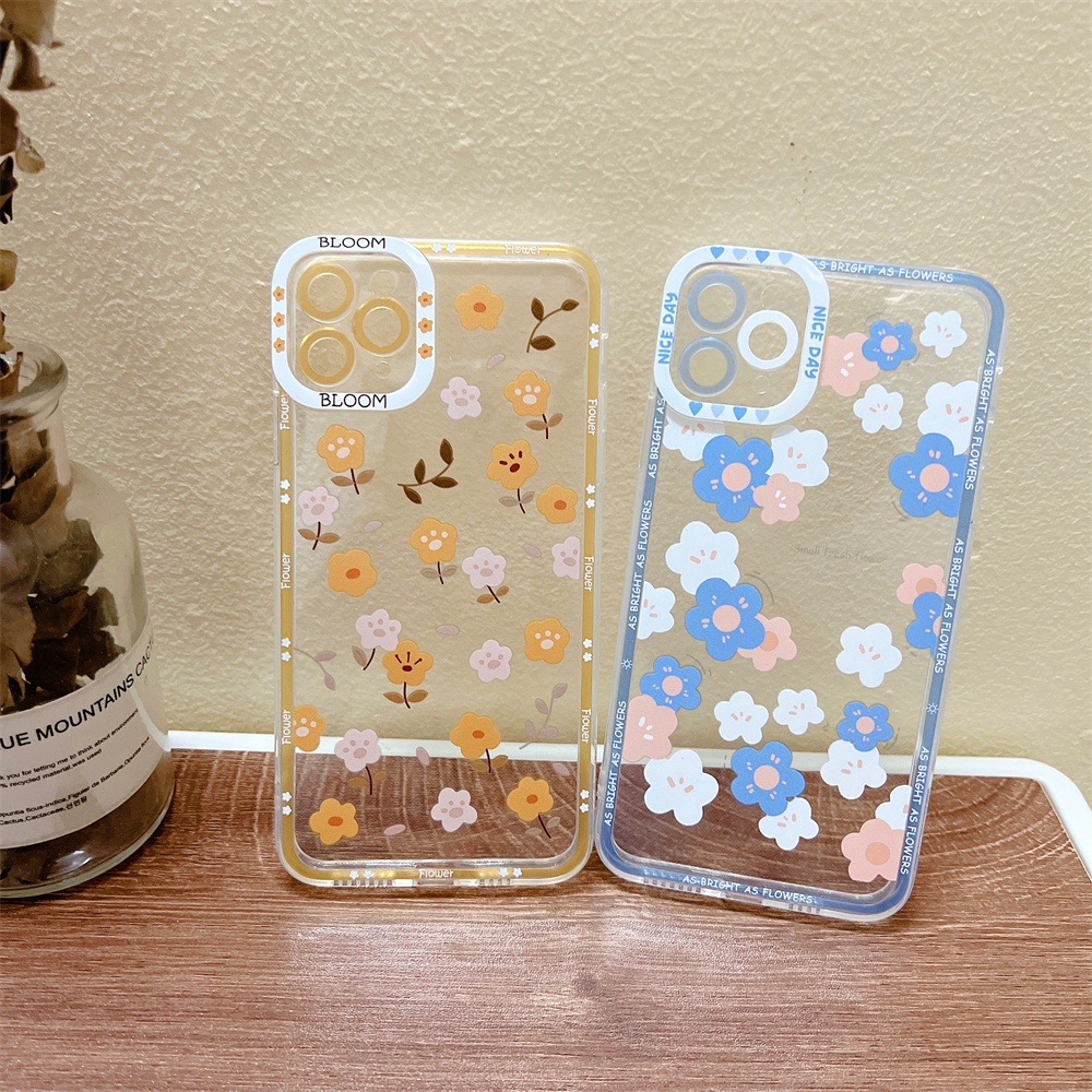 Casing TPU OPPO A55 A16 A54 A96 A95 A76 A15 A4 A5S A12 A7 A3S A31 A37 A53 A92 A52 F11 Reno 7 6 5F 4F Motif Bunga