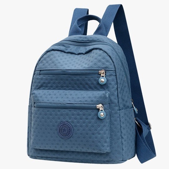 TAS RANSEL WANITA KOREA BACKPACK GENDONG PUNGGUNG IMPORT BIRU ALICIA TA572B3 SEKOLAH KULIAH KERJA FASHION REMAJA KEKINIAN SIMPLE BRANDED BATAM PREMIUM