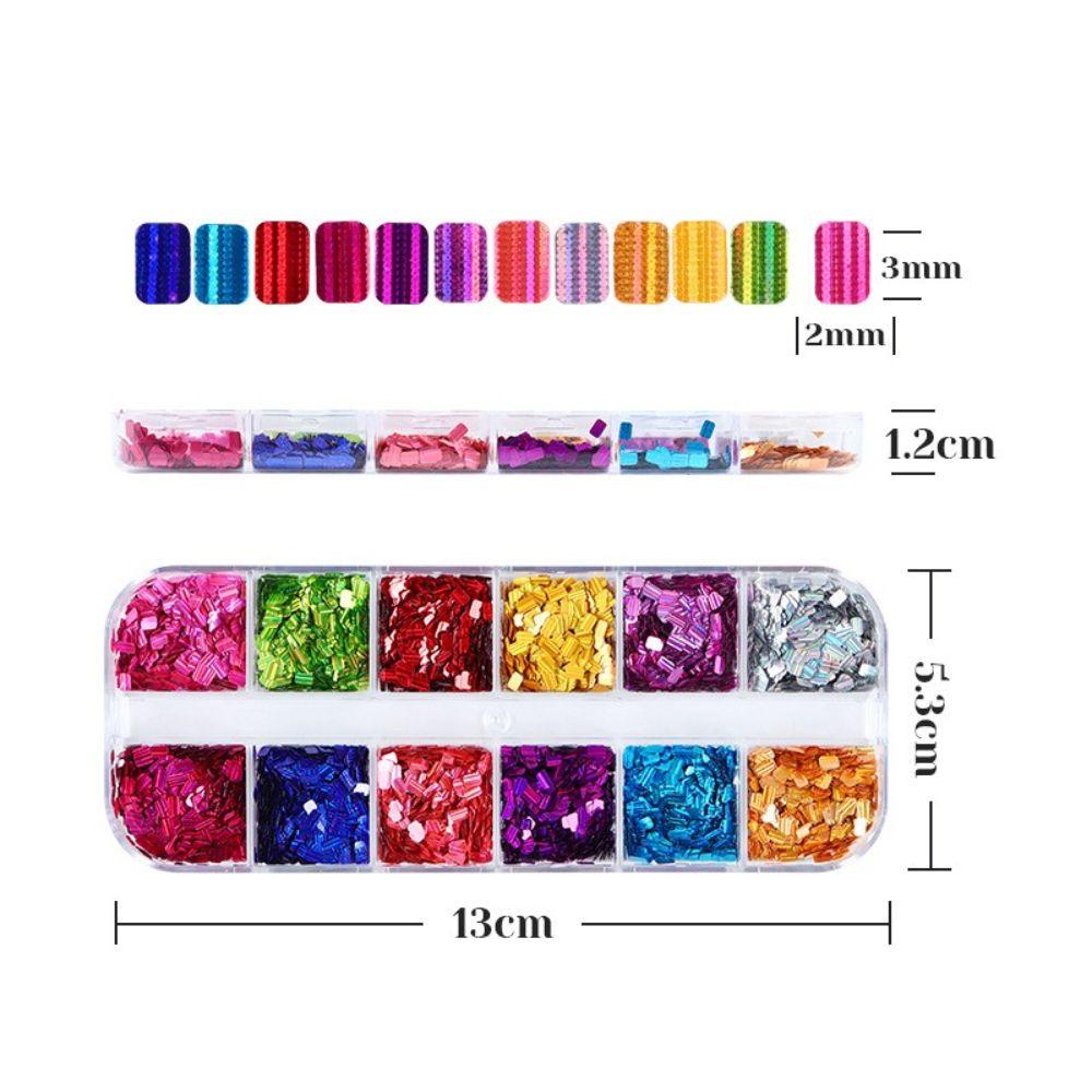 Mxbeauty Nail Art Sequin Glitter Laser DIY Bahan Kuku Nail Kecantikan Salon Kuku Perhiasan Nail Art Serpihan