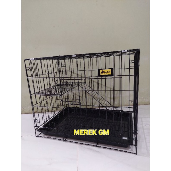 Kandang kucing anjing kelinci besi lipat ukuran 60x40x50 anti karat kandang kucing merek GM