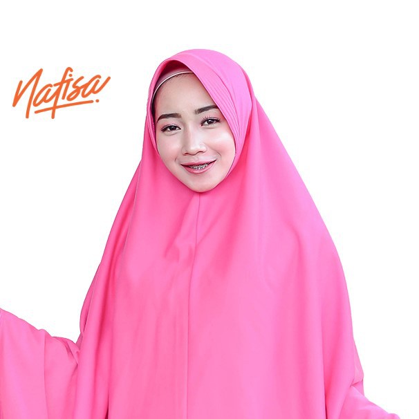 Nafisa Asha | Jilbab Instan Pet Antem | Hijab Instan Bergo Kaos Jumbo | Khimar Syar'i Premium-PINK BABY