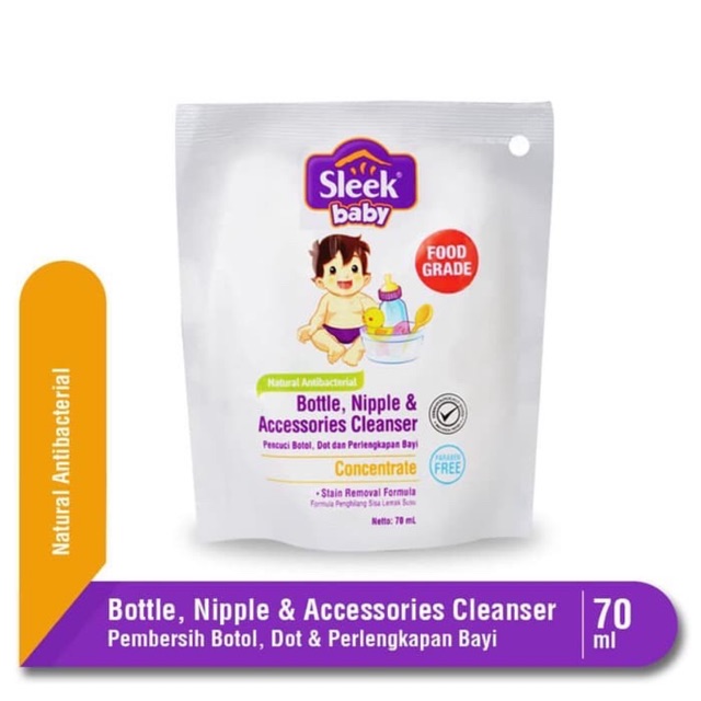 Sleek Bottle Nipple and Baby Accessories Cleanser 70ml / pencuci botol bayi