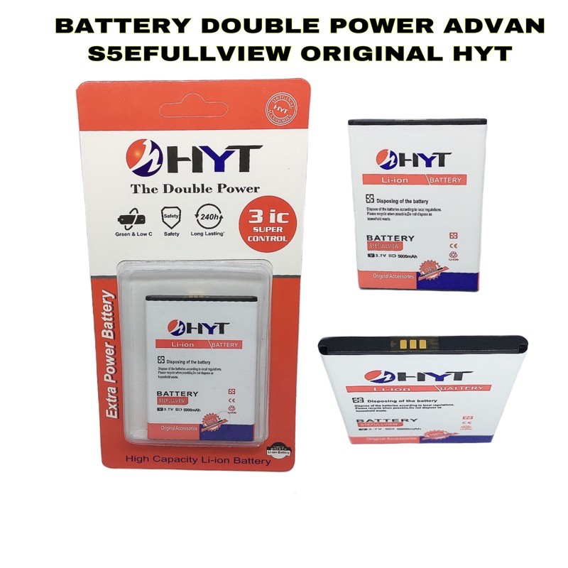 BATTERY DOUBLE POWER ADVAN S5E FULL VIEW ORIGINAL HYT