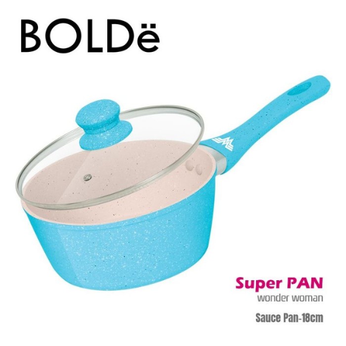 Bolde Wonder Woman Sauce Pan 18cm Panci Susu Granite Blue Biru induksi