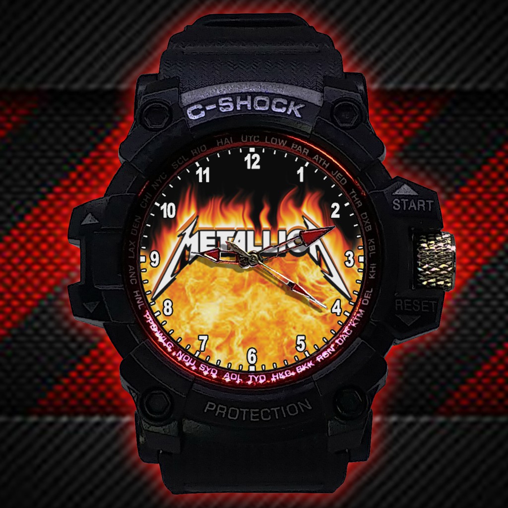 (ISTIMEWA BOSSQUE) JAM TANGAN METALLICA LIST MERAH - EXCLUSIVE 10