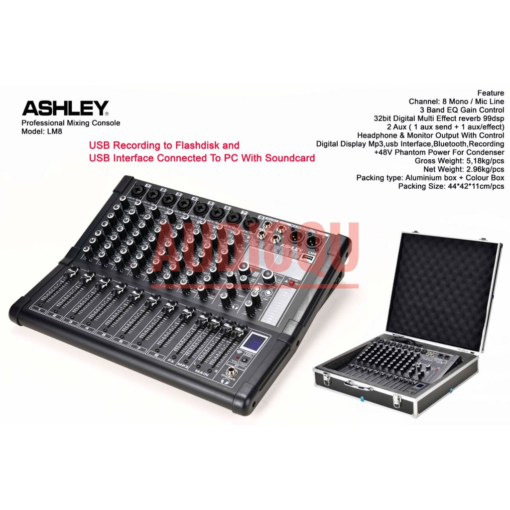 Mixer Profesional 8 Chanel ASHLEY LM 8/LM8/LM-8 ORIGINAL