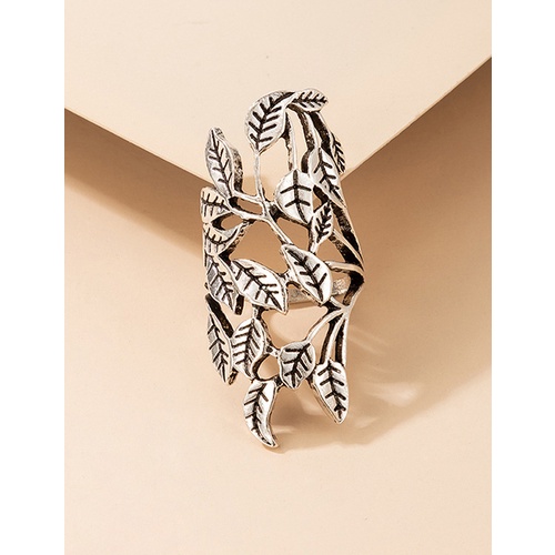 LRC Cincin Set Fashion Bronze Geometric Hollow Leaf Ring V81378