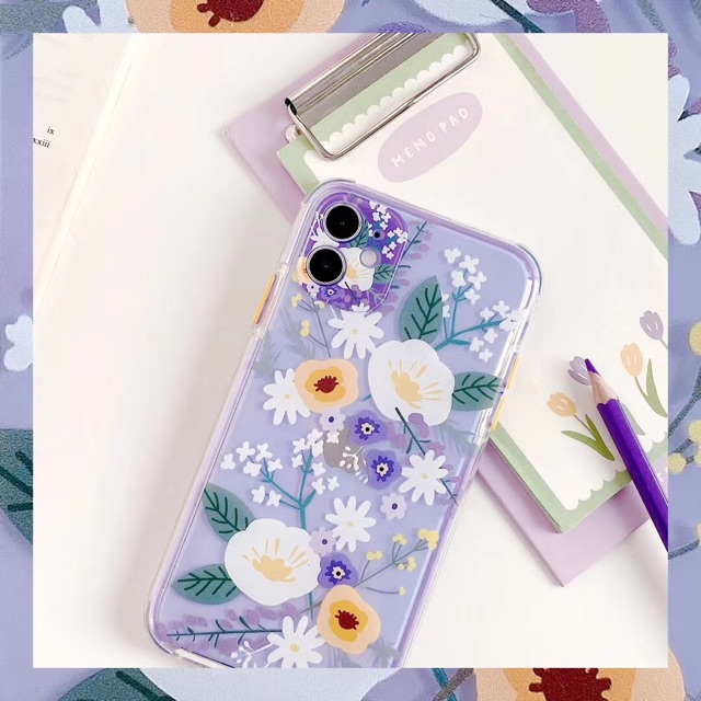 Purple Flower Case Iphone 7plus 8plus 7+ 8+ X Xs Xr XsMAX 11 11pro 11promax 11 pro max 7 8 plus