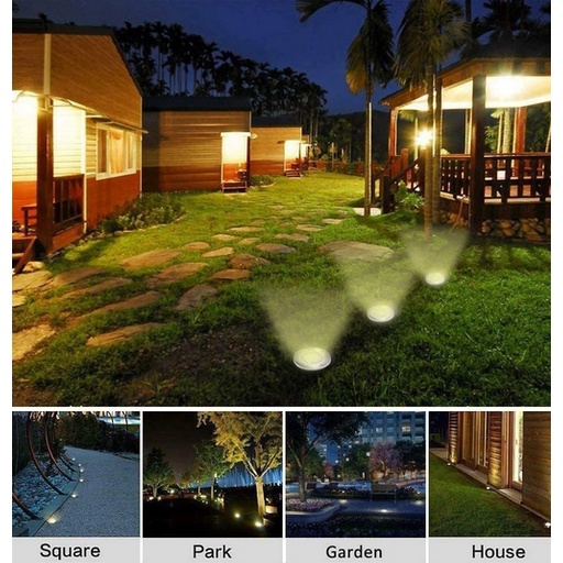Lampu tanaman LED surya tahan air luar ruangan 8 sensor gerak LED dekorasi taman pencahayaan malam-6