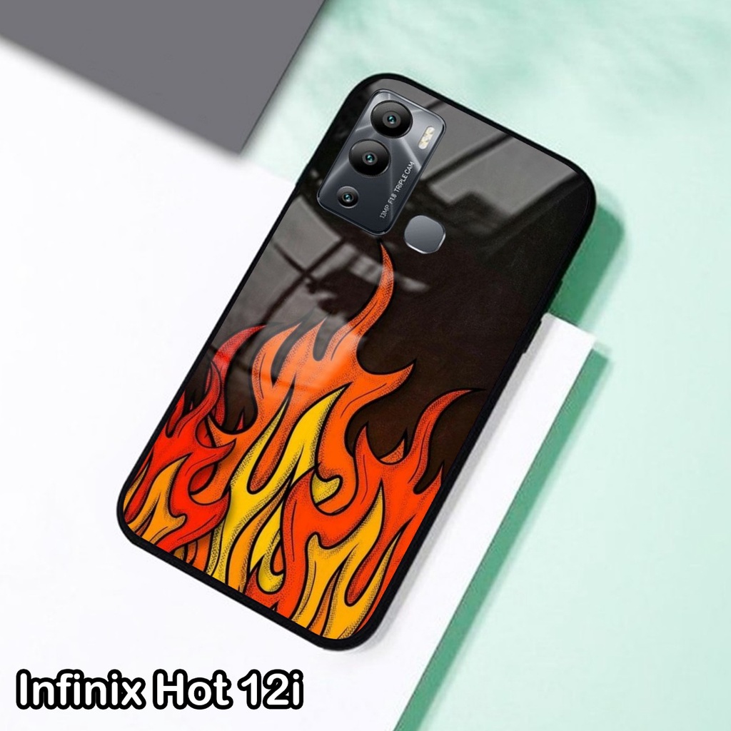 Softcase Glass Kaca Infinix Hot 12i Terbaru [FC31] Case Motif Infinix Hot 12i - Casing Hp Infinix Ho