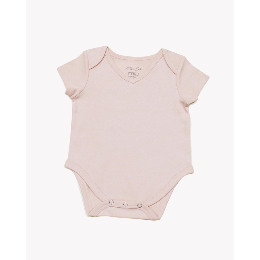 Cotton Cub Short Sleeve Bodysuit - Jumper Anak Bayi Setelan Lengan Pendek dengan Kancing Baby