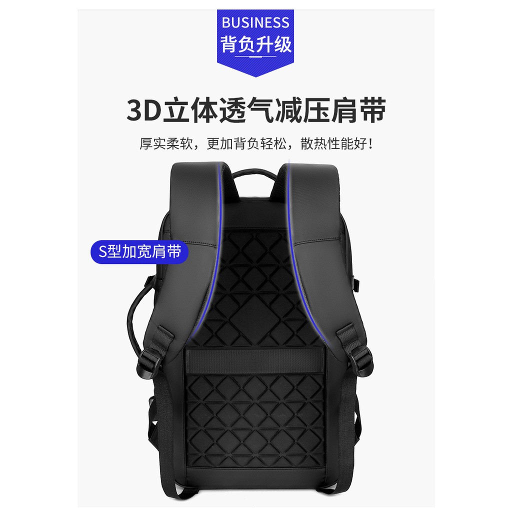 Tas Backpack Tas Laptop Ransel Laptop 15.6 USB Vertical Horizontal 3D Waterproof Tas Pria