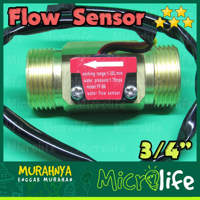 Water Flow Sensor 3/4&quot; 0.75 Inch Kuningan Aliran Air