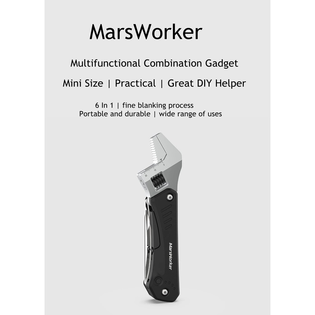 AKN88 - MARSWORKER MSHW001 6-in-1 EDC Multitools - Alat Pertukangan 6-in-1